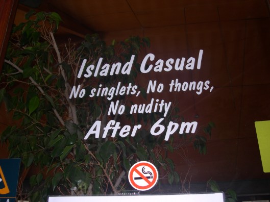 Island casual lunchtime